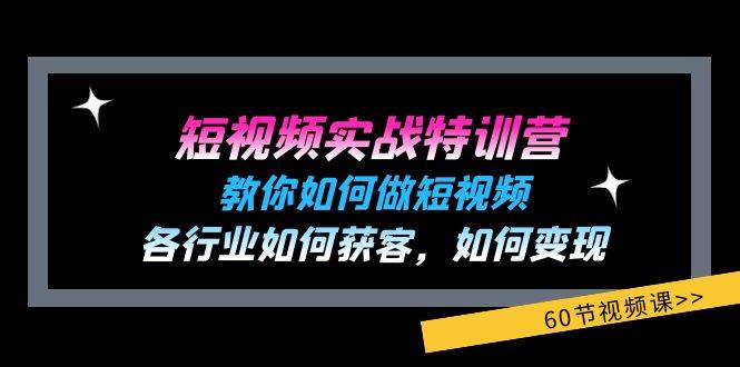 短视频实战特训营：教你如何做短视频，各行业如何获客，如何变现 (60节)-云商网创