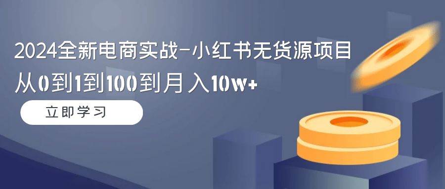 （9169期）2024全新电商实战-小红书无货源项目：从0到1到100到月入10w+-云商网创