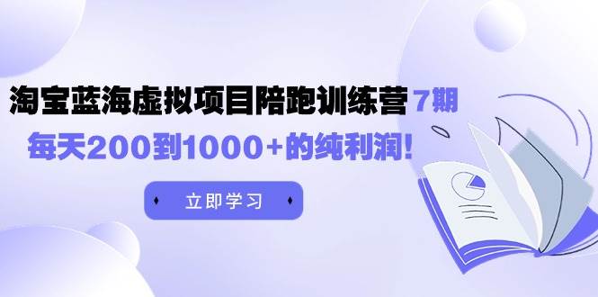 黄岛主《淘宝蓝海虚拟项目陪跑训练营7期》每天200到1000+的纯利润-云商网创