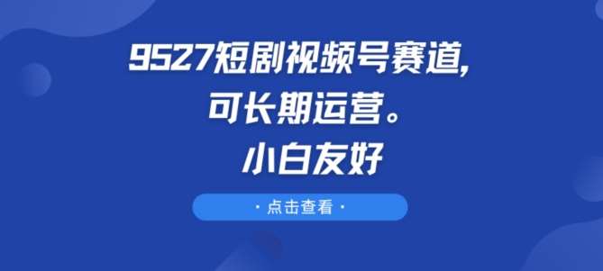 9527短剧视频号赛道，可长期运营，小白友好【揭秘】-云商网创