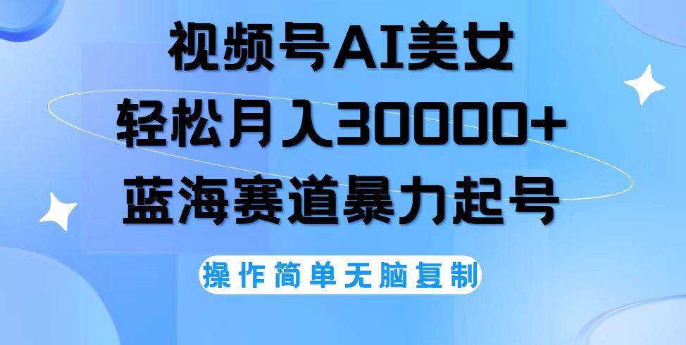 （12125期）视频号AI美女跳舞，轻松月入30000+，蓝海赛道，流量池巨大，起号猛，无…-云商网创