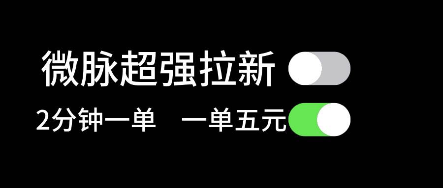 微脉超强拉新， 两分钟1单， 一单利润5块，适合小白-云商网创