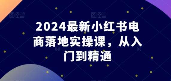 2024最新小红书电商落地实操课，从入门到精通-云商网创