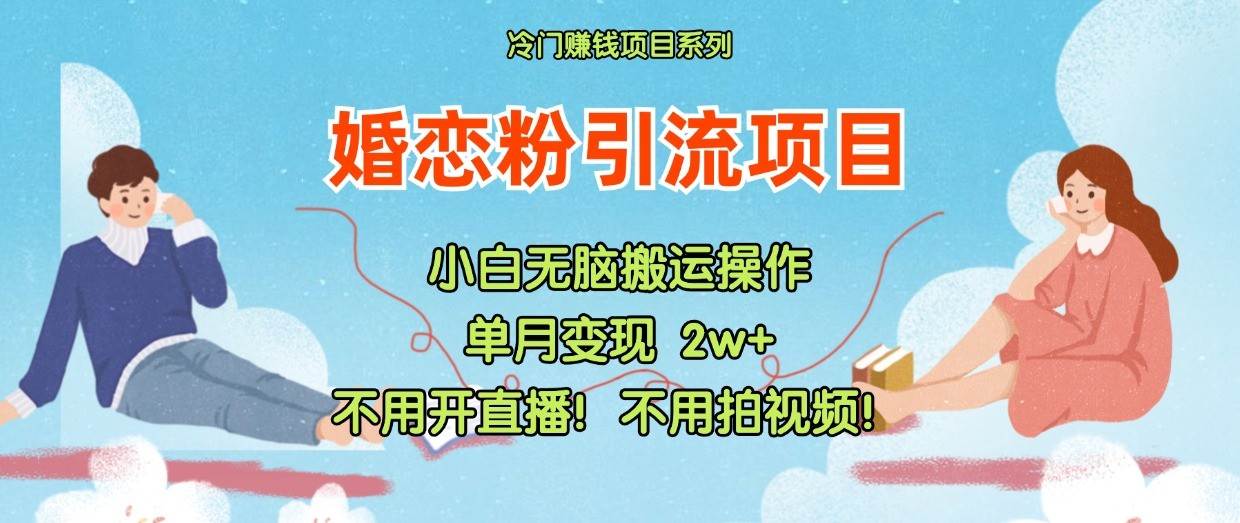 小红书婚恋粉引流，不用开直播！不用拍视频！不用做交付-云商网创