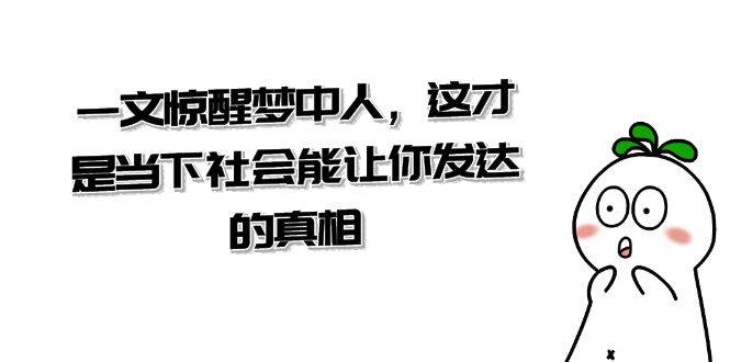 某公众号付费文章《一文 惊醒梦中人，这才是当下社会能让你发达的真相》-云商网创