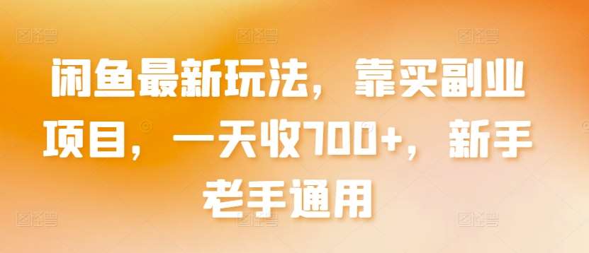闲鱼最新玩法，靠买副业项目，一天收700+，新手老手通用【揭秘】-云商网创