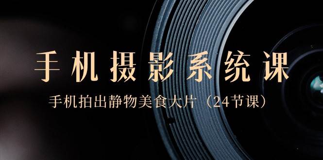0基础手机摄影系统课，手机拍出静物美食大片（24节课）-云商网创