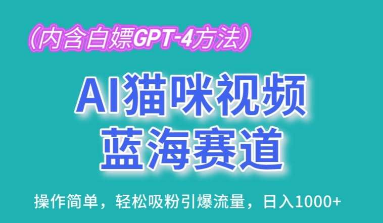 AI猫咪视频蓝海赛道，操作简单，轻松吸粉引爆流量，日入1K【揭秘】-云商网创