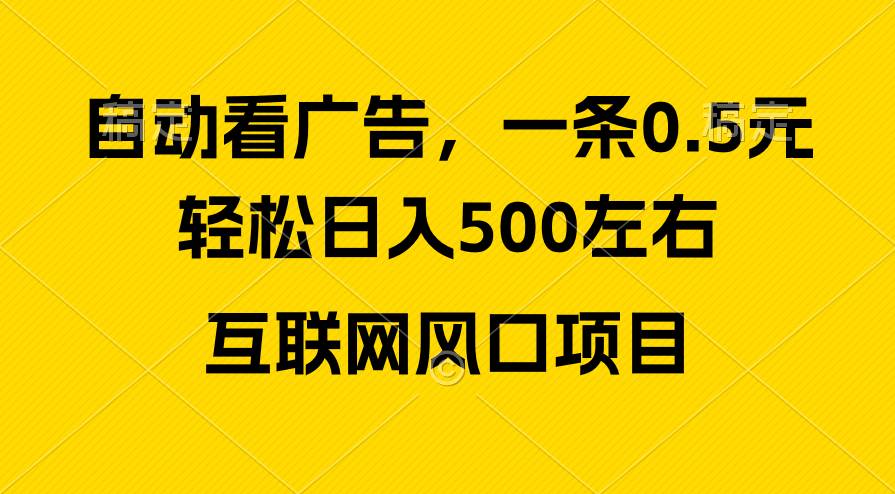 （10306期）广告收益风口，轻松日入500+，新手小白秒上手，互联网风口项目-云商网创