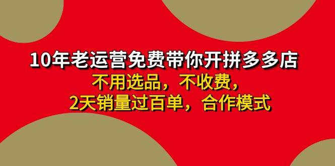 （11576期）拼多多-合作开店日入4000+两天销量过百单，无学费、老运营教操作、小白…-云商网创