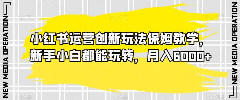 小红书运营创新玩法保姆教学，新手小白都能玩转，月入6000+【揭秘】-云商网创