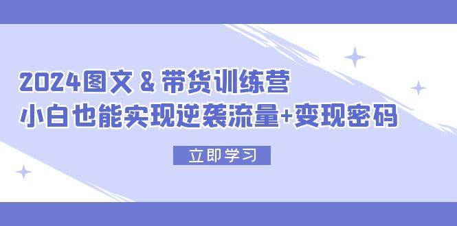 2024 图文+带货训练营，小白也能实现逆袭流量+变现密码-云商网创