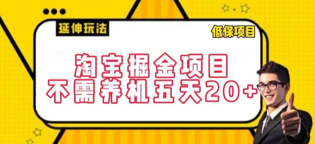 淘宝掘金项目，不需养机，五天20+，每天只需要花三四个小时【揭秘】-云商网创