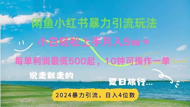 （11650期）2024暑假赚钱项目小红书咸鱼暴力引流，简单无脑操作，每单利润500+，…-云商网创