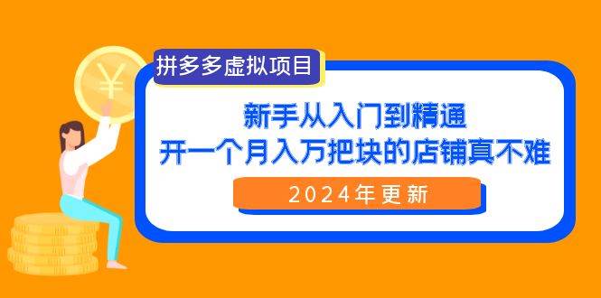 （9744期）拼多多虚拟项目：入门到精通，开一个月入万把块的店铺 真不难（24年更新）-云商网创