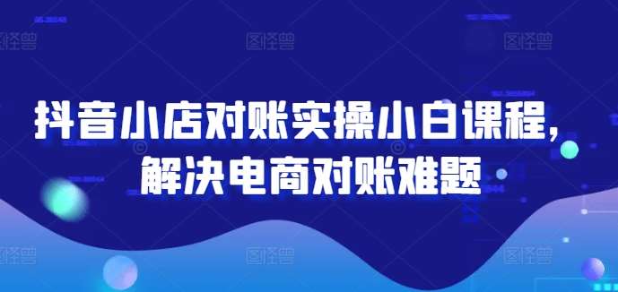 抖音小店对账实操小白课程，解决电商对账难题-云商网创