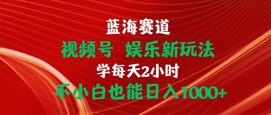 蓝海赛道视频号 娱乐新玩法每天2小时小白也能日入1000+-云商网创