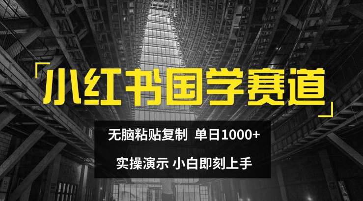 小红书国学赛道，无脑粘贴复制，单日1K，实操演示，小白即刻上手【揭秘】-云商网创