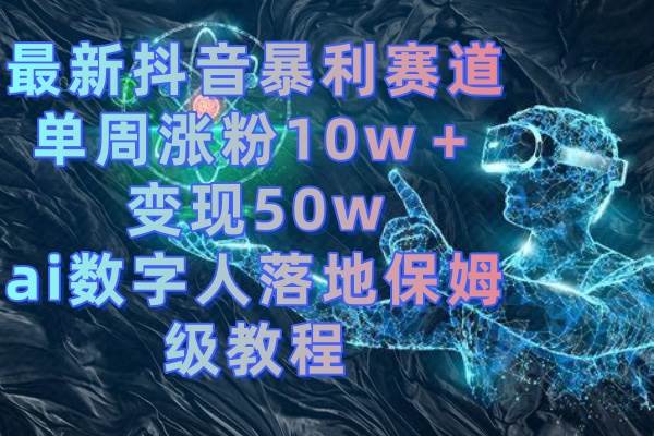 （8637期）最新抖音暴利赛道，单周涨粉10w＋变现50w的ai数字人落地保姆级教程-云商网创