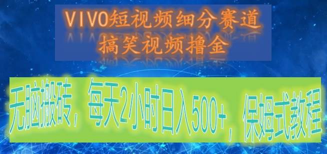 VIVO短视频细分赛道，搞笑视频撸金，无脑搬砖，每天2小时日入500+，保姆式教程-云商网创