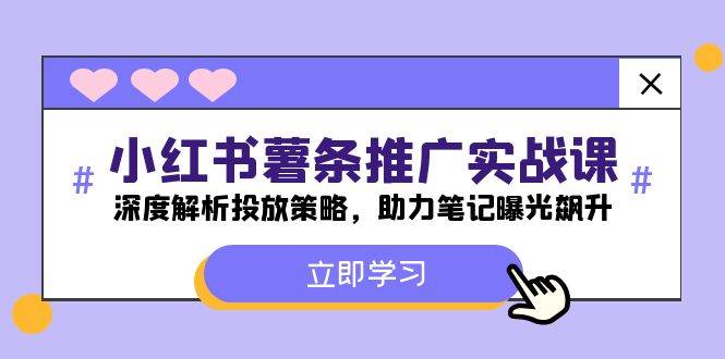 小红书-薯 条 推 广 实战课：深度解析投放策略，助力笔记曝光飙升-云商网创