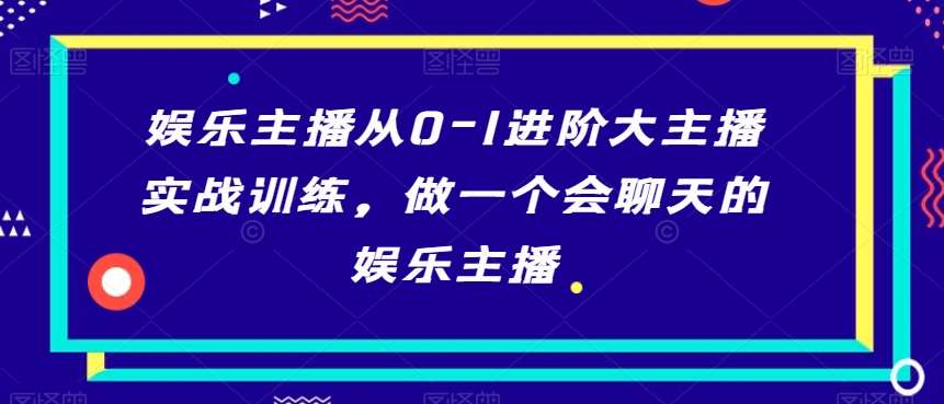 娱乐主播从0-1进阶大主播实战训练，做一个会聊天的娱乐主播-云商网创