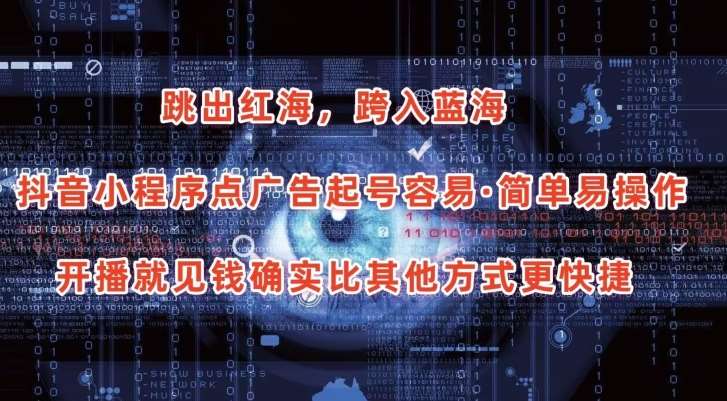 抖音小程序点广告项目，起号容易，简单易操作，开播就见有收益【揭秘】-云商网创