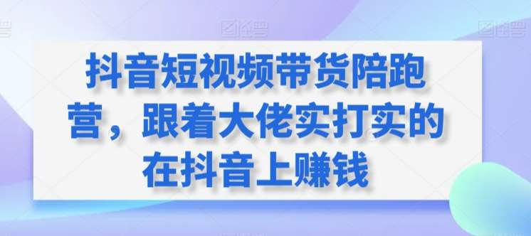 抖音短视频带货陪跑营，跟着大佬实打实的在抖音上赚钱-云商网创