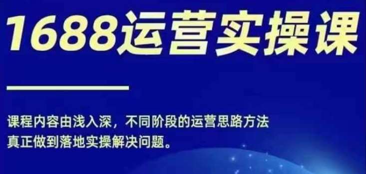 1688实操运营课，零基础学会1688实操运营，电商年入百万不是梦-云商网创