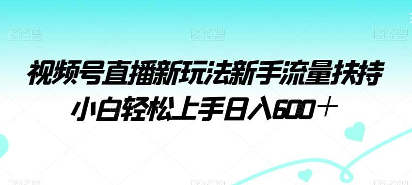 视频号直播新玩法新手流量扶持小白轻松上手日入600＋【揭秘】-云商网创