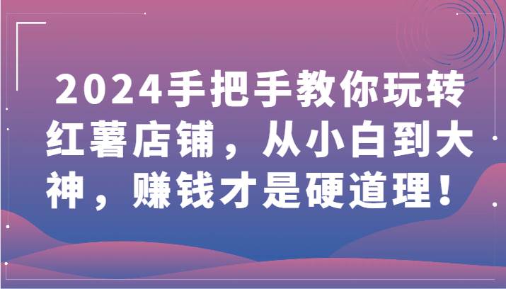 2024手把手教你玩转红薯店铺，从小白到大神，赚钱才是硬道理！-云商网创