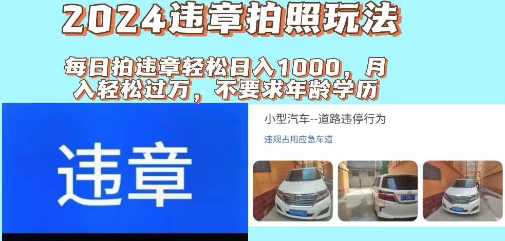 （11743期）2024违章拍照新玩法，推广躺赚+拍照赚钱双模式，日入1000+-云商网创