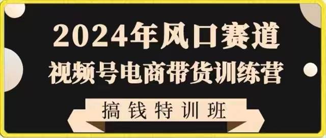 2024年风口赛道视频号电商带货训练营搞钱特训班，带领大家快速入局自媒体电商带货-云商网创