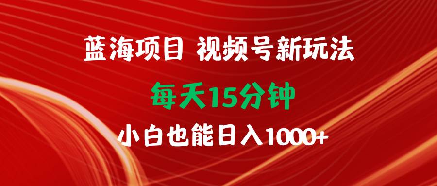 （9813期）蓝海项目视频号新玩法 每天15分钟 小白也能日入1000+-云商网创