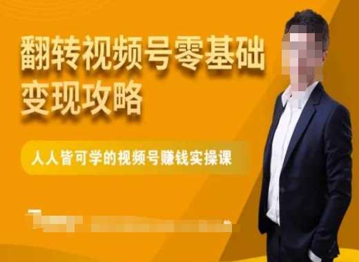 微信视频号零基础变现攻略，人人皆可学的视频号赚钱实操课-云商网创