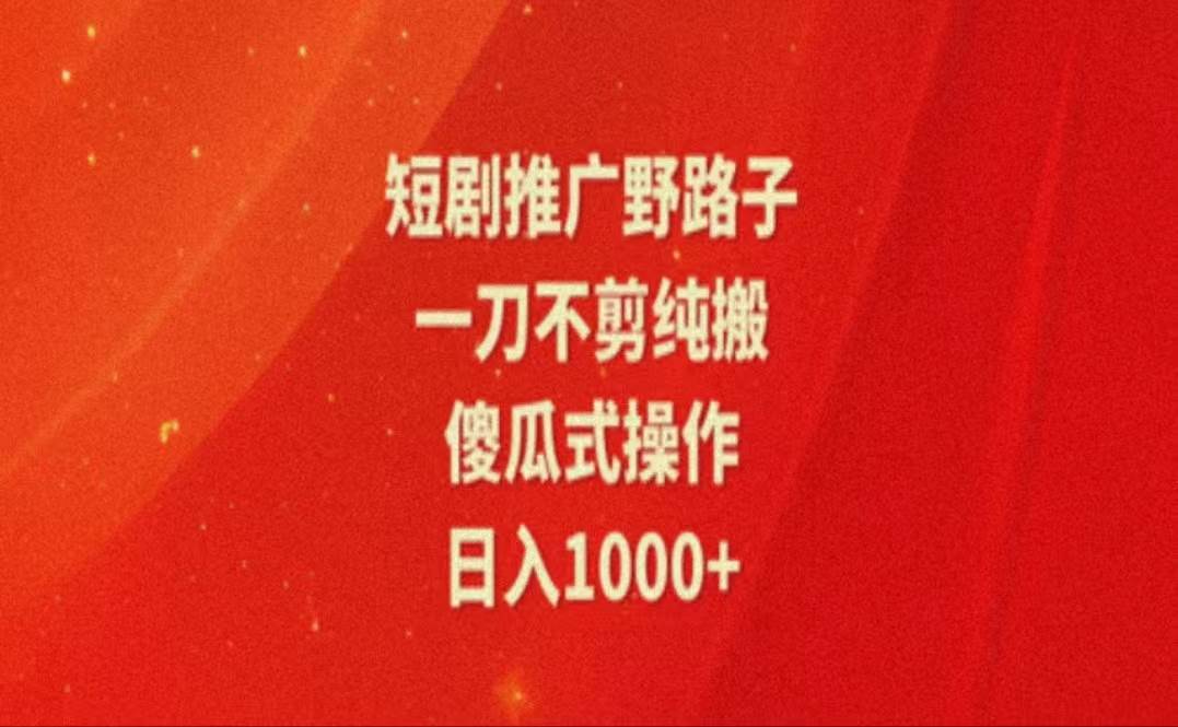 （11642期）暑假风口项目，短剧推广全新玩法，一刀不剪纯搬运，轻松日入1000+-云商网创