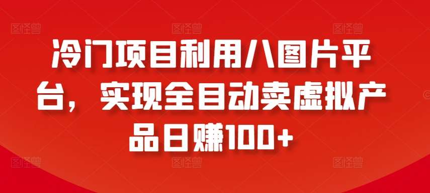 冷门项目利用八图片平台，实现全目动卖虚拟产品日赚100+【揭秘】-云商网创