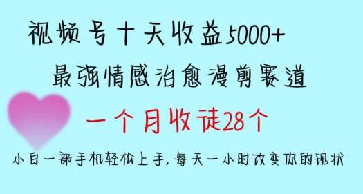 十天收益5000+，多平台捞金，视频号情感治愈漫剪，一个月收徒28个，小白一部手机轻松上手【揭秘】-云商网创