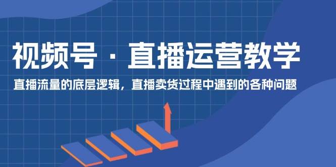 视频号 直播运营教学：直播流量的底层逻辑，直播卖货过程中遇到的各种问题-云商网创