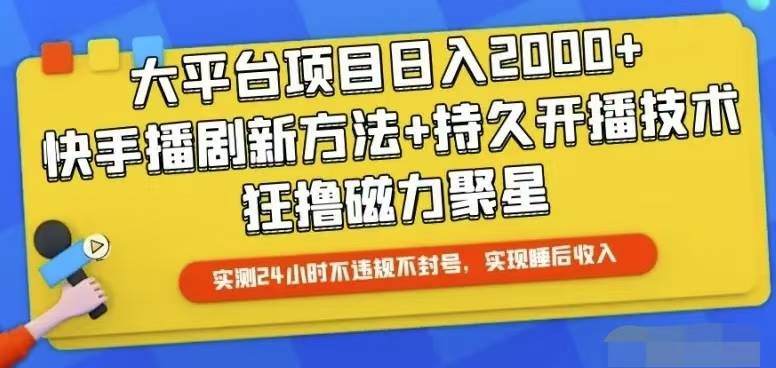 （10694期）快手24小时无人直播，真正实现睡后收益-云商网创