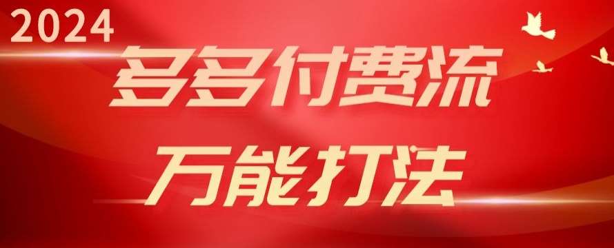 2024多多付费流万能打法、强付费起爆、流量逻辑、高转化、高投产【揭秘】-云商网创