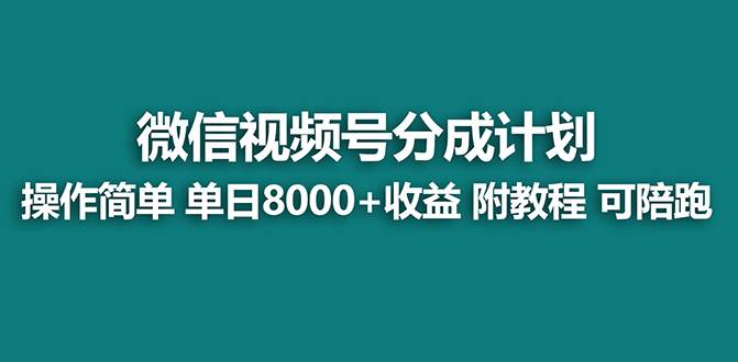 （8649期）【蓝海项目】视频号分成计划最新玩法，单天收益8000+，附玩法教程-云商网创