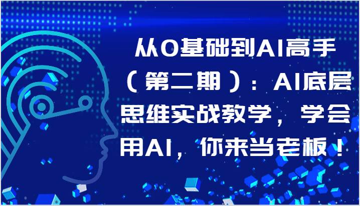 从0基础到AI高手（第二期）：AI底层思维实战教学，学会用AI，你来当老板！-云商网创