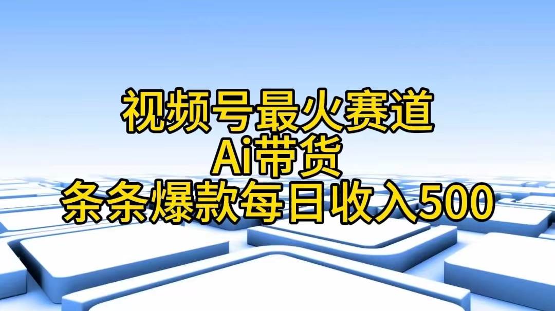 （11038期）视频号最火赛道——Ai带货条条爆款每日收入500-云商网创