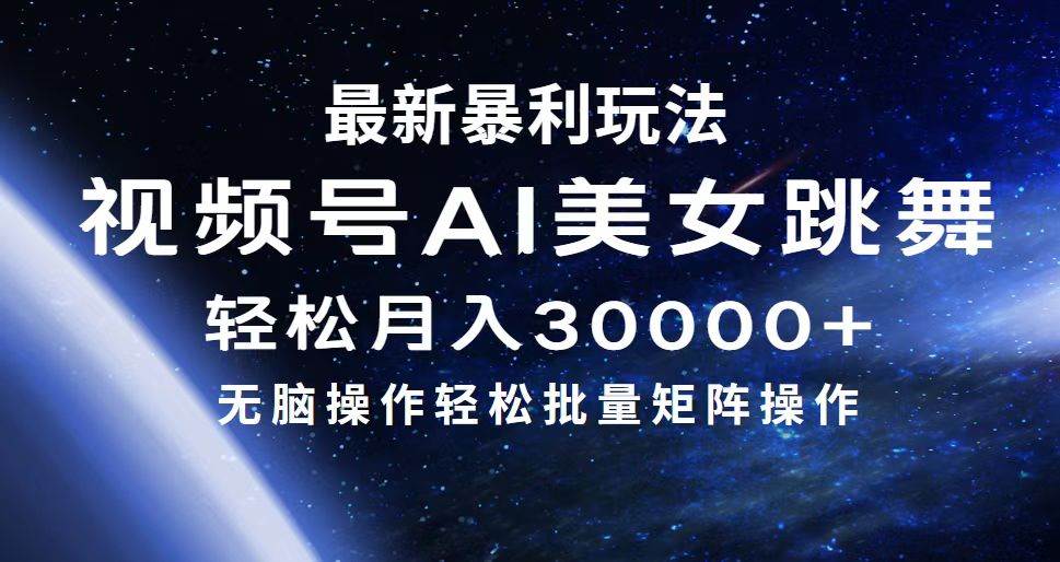 （12377期）最新暴利玩法视频号AI美女，简单矩阵轻松月入30000+-云商网创