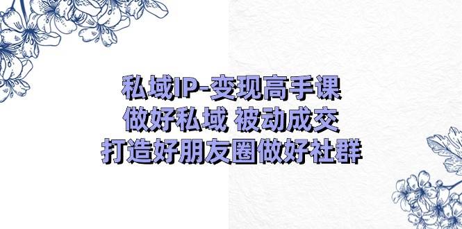 私域IP-变现高手课：做好私域 被动成交，打造好朋友圈做好社群（18节）-云商网创