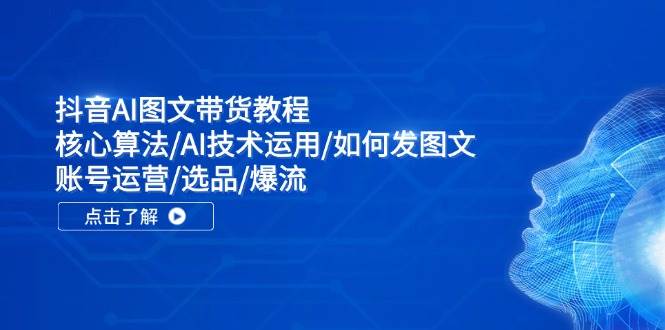 （11958期）抖音AI图文带货教程：核心算法/AI技术运用/如何发图文/账号运营/选品/爆流-云商网创