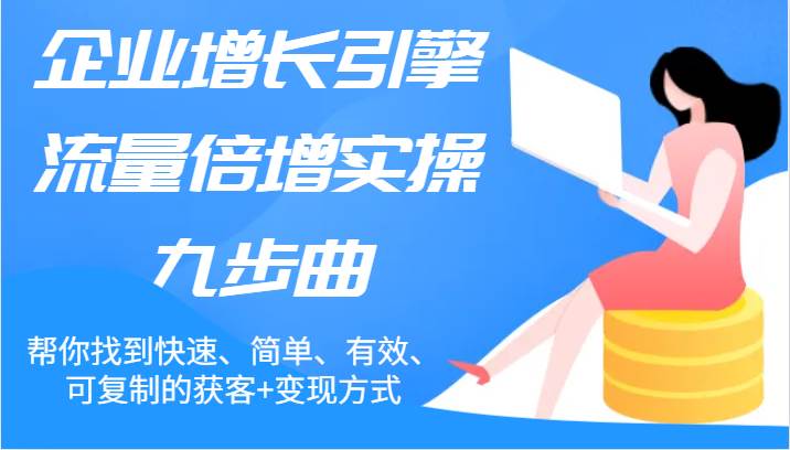 企业增长引擎流量倍增实操九步曲，帮你找到快速、简单、有效、可复制的获客+变现方式-云商网创