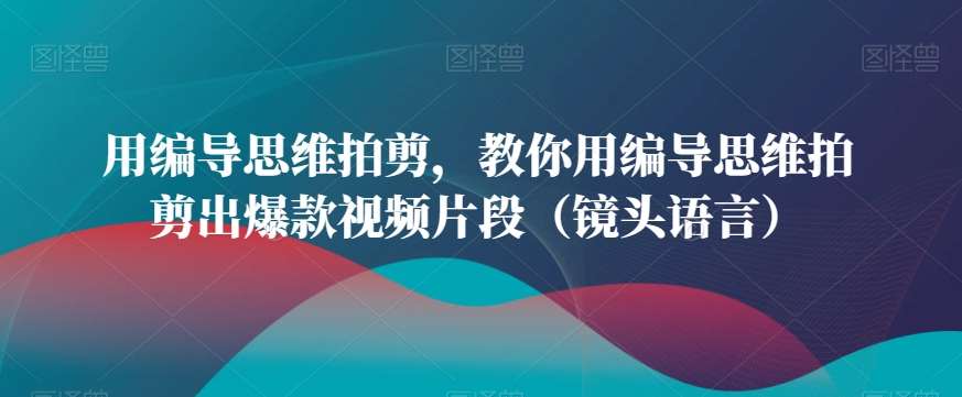 用编导思维拍剪，教你用编导思维拍剪出爆款视频片段（镜头语言）-云商网创