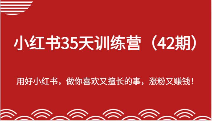 小红书35天训练营（42期）-用好小红书，做你喜欢又擅长的事，涨粉又赚钱！-云商网创